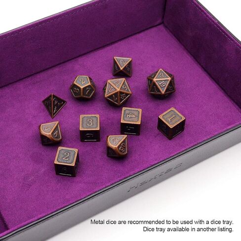 Haxtec 11PCS Bloodstained Metal DND Dice Set Blood Polyhedral D&D Dice for Dungeons and Dragons Gift TTRPG Antique Metal DND 5e Dice Set in Saudi Arabia