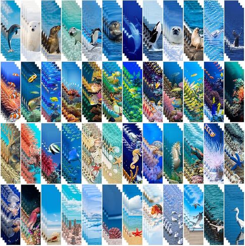 200 Pieces Animal Bulk Bookmarks for Kids - Cool Book Markers for Students - Vivid Cute Colorful Book Mark for Book Lovers to Help Read - Inspirational Paper Bookmarks Bulk for Adults Teenage Kids in Saudi Arabia