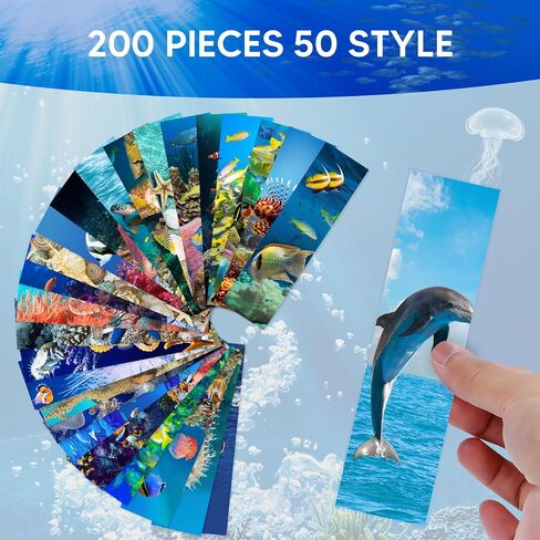 200 Pieces Animal Bulk Bookmarks for Kids - Cool Book Markers for Students - Vivid Cute Colorful Book Mark for Book Lovers to Help Read - Inspirational Paper Bookmarks Bulk for Adults Teenage Kids in Saudi Arabia
