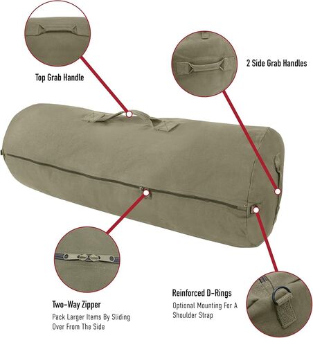Rothco Canvas Duffle Bag - Ultimate Gear Storage for Adventure and Off-Road Recovery, Olive Drab, 21" x 36" in Saudi Arabia