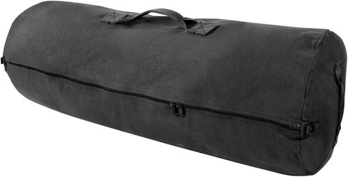 Black 25" x 42" Jumbo Side Zipper Canvas Duffle Bag in Saudi Arabia