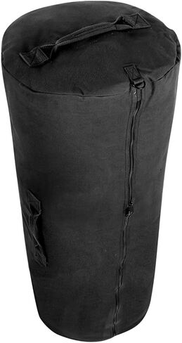 Black 25" x 42" Jumbo Side Zipper Canvas Duffle Bag in Saudi Arabia
