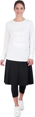 Snoga Athletics Ballet Snoga 24in Midi Skirt for Women, Modest Fit and Flare Skirt, Attached Capri Leggings, Womens Skort in Saudi Arabia