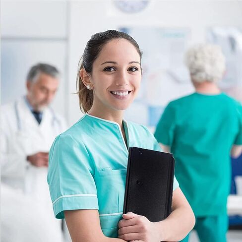حافظة للتمريض قابلة للطي، حافظة للممرضات مكونة من 3 طبقات مع أوراق غش لإصدار التمريض وحامل أقلام، حافظة ثلاثية الطي بحجم الجيب للموظفين والممرضات والأطباء والطلاب، باللون الأسود in Kuwait