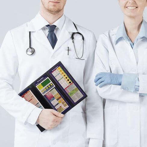 حافظة للتمريض قابلة للطي، حافظة للممرضات مكونة من 3 طبقات مع أوراق غش لإصدار التمريض وحامل أقلام، حافظة ثلاثية الطي بحجم الجيب للموظفين والممرضات والأطباء والطلاب، باللون الأسود in Kuwait