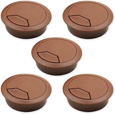 5pcs 2-3/8 Inch (60mm) Desk Cable Grommet Cable Hole Cover Computer Table Cord Wires Organizer Cord Desk Wire Grommet (Brown) in Saudi Arabia