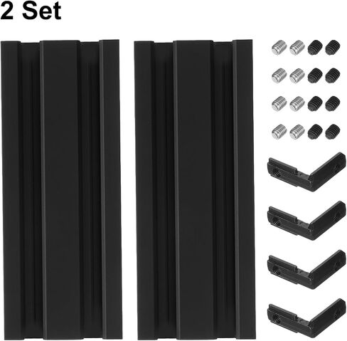 uxcell 2 Pcs V Slot 2040 Aluminum Extrusion Profile European Standard 100mm x 40mm Anodized Black Linear Rail Extrusion Frame for 3D Printer, CNC, DIY in Saudi Arabia