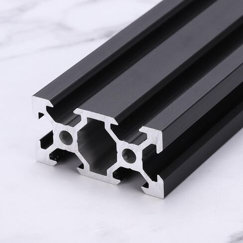 uxcell 2 Pcs V Slot 2040 Aluminum Extrusion Profile European Standard 100mm x 40mm Anodized Black Linear Rail Extrusion Frame for 3D Printer, CNC, DIY in Saudi Arabia
