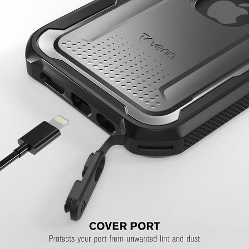 VENA vArmor Rugged Case Compatible with Apple iPhone 13 Pro Max (6.7"-inch), (MagSafe Compatible, Military Grade Drop Protection) Heavy Duty Holster Belt Clip Cover with Kickstand in Saudi Arabia