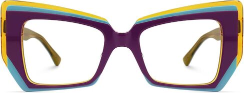 Zeelool Fashion Geometric Glasses Acetate Frame for Women with Non-prescription Clear Lens Verdejo ZWA187996 in Saudi Arabia