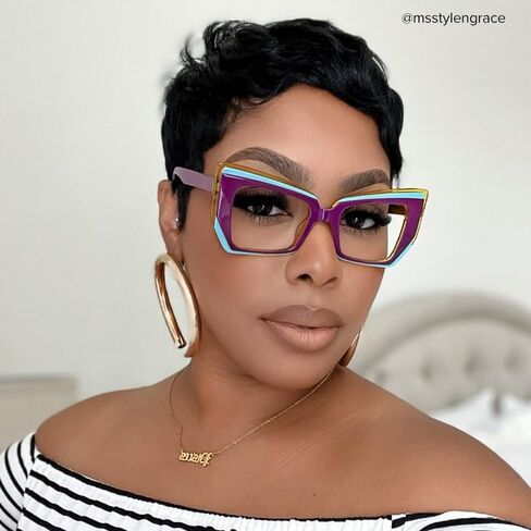 Zeelool Fashion Geometric Glasses Acetate Frame for Women with Non-prescription Clear Lens Verdejo ZWA187996 in Saudi Arabia