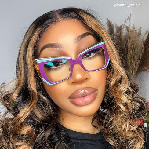Zeelool Fashion Geometric Glasses Acetate Frame for Women with Non-prescription Clear Lens Verdejo ZWA187996 in Saudi Arabia