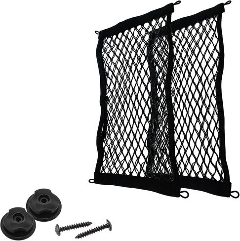 Hitefu 2PCS Stretchable Small Cargo Net, Storage Mesh Pocket Net, Elastic Cargo Net for SUV Trunk Boats Net with Mounting Screw and Builtin Hooks(17.7 x 9.8 Inches) in Saudi Arabia