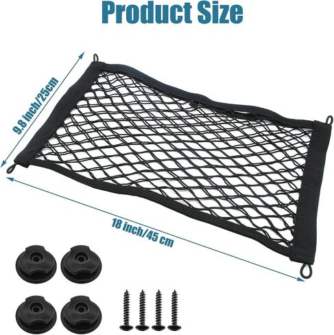 Hitefu 2PCS Stretchable Small Cargo Net, Storage Mesh Pocket Net, Elastic Cargo Net for SUV Trunk Boats Net with Mounting Screw and Builtin Hooks(17.7 x 9.8 Inches) in Saudi Arabia