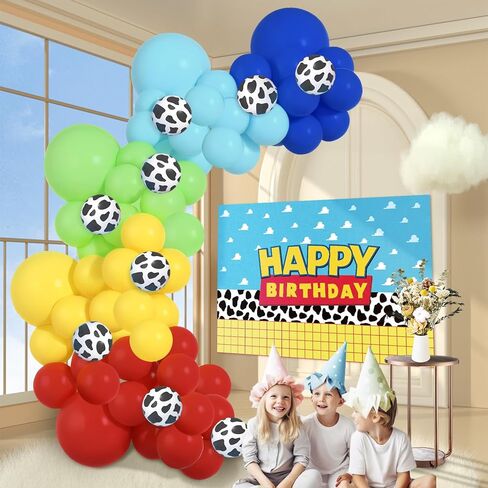 مجموعات بالونات ملونة من جانينوس قوس قزح - 135 قطعة من إكليل البالونات بألوان متنوعة مع البطيخ وبالونات رقائق قوس قزح للأطفال ديكورات حفلات أعياد الميلاد بالسمسم in Kuwait