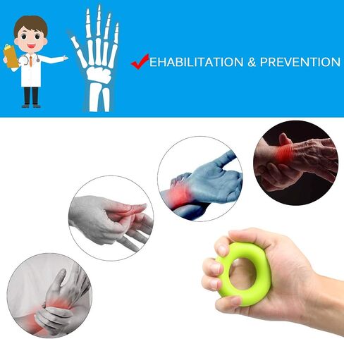 BSTPOWER Hand Grip Strengthener 6 Pack Hand Gripper with 3 Different Levels of Resistance, Finger Stretcher Resistance Extensor Bands, Finger Exerciser, Grip Strength Ring for Exercise in Saudi Arabia