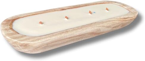 Handcrafted Dough Bowl Candle with Wood Wicks in Saudi Arabia