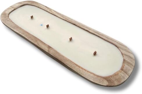 Handcrafted Dough Bowl Candle with Wood Wicks in Saudi Arabia