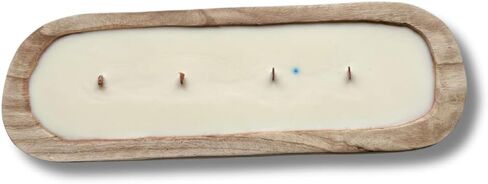 Handcrafted Dough Bowl Candle with Wood Wicks in Saudi Arabia