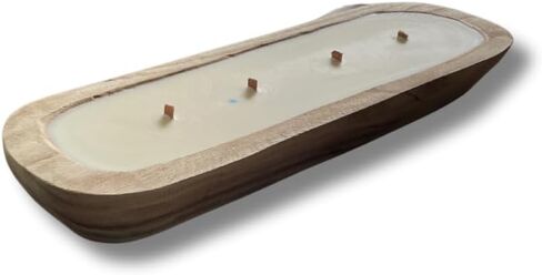 Handcrafted Dough Bowl Candle with Wood Wicks in Saudi Arabia
