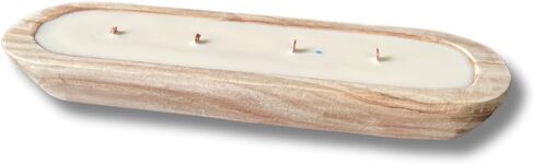 Handcrafted Dough Bowl Candle with Wood Wicks in Saudi Arabia