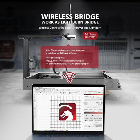 كاميرا لايت بيرن، كاميرا نقش بالليزر، كاميرا ليزر مطورة من Mintion للنقش/القطع بالليزر، التحكم في الشاشة عن بعد، تحديد المواقع بدقة، تتبع الصور، جسر لاسلكي، فيديو بفاصل زمني in Kuwait