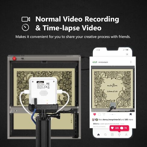 كاميرا لايت بيرن، كاميرا نقش بالليزر، كاميرا ليزر مطورة من Mintion للنقش/القطع بالليزر، التحكم في الشاشة عن بعد، تحديد المواقع بدقة، تتبع الصور، جسر لاسلكي، فيديو بفاصل زمني in Kuwait