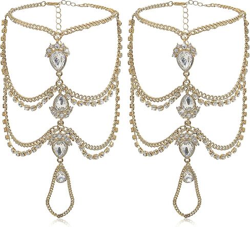 Bienvenu قطعتان من الخلخال الكريستالي لصنادل الشاطئ حافية القدم وعطلات الزفاف in Kuwait