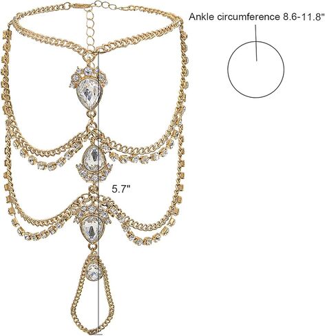 Bienvenu قطعتان من الخلخال الكريستالي لصنادل الشاطئ حافية القدم وعطلات الزفاف in Kuwait