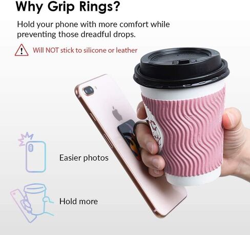 Velvet Caviar Cell Phone Ring Holder - Finger Ring & Stand - Improves Phone Grip Compatible with iPhone, Galaxy and Most Smartphones (Neon Blue) in Kuwait
