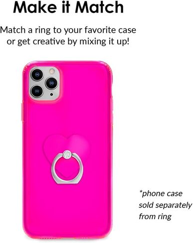Velvet Caviar Cell Phone Ring Holder - Finger Ring & Stand - Improves Phone Grip Compatible with iPhone, Galaxy and Most Smartphones (Neon Blue) in Kuwait