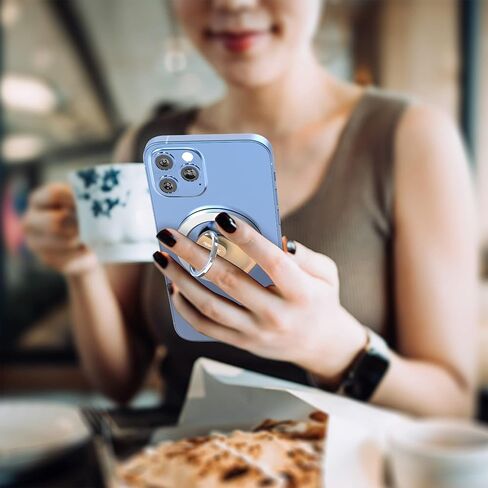 حامل وقبضة هاتف مغناطيسية 2 في 1 من RapidX Snapo، حامل مع مسند قابل للتعديل، MagSafe متوافق مع iPhone 14، 13، 12 Pro، Pro Max، Mini (أسود) in Kuwait