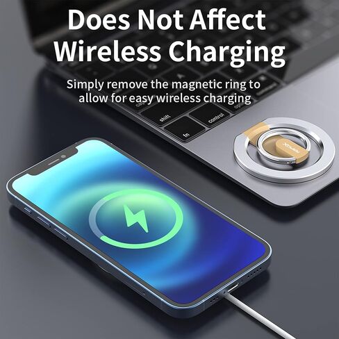 حامل وقبضة هاتف مغناطيسية 2 في 1 من RapidX Snapo، حامل مع مسند قابل للتعديل، MagSafe متوافق مع iPhone 14، 13، 12 Pro، Pro Max، Mini (أسود) in Kuwait