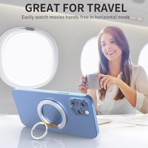 حامل وقبضة هاتف مغناطيسية 2 في 1 من RapidX Snapo، حامل مع مسند قابل للتعديل، MagSafe متوافق مع iPhone 14، 13، 12 Pro، Pro Max، Mini (أسود) in Kuwait