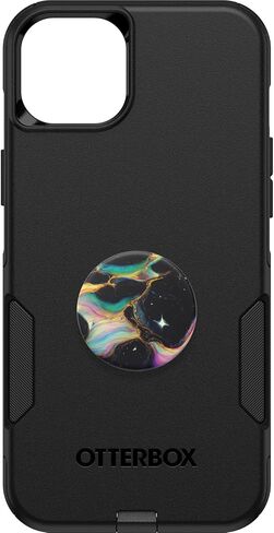 Bundle: OtterBox iPhone 15 Plus and iPhone 14 Plus Commuter Series Case - (BLACK) + PopSockets PopGrip - (BLACK), Slim & Tough, Pocket-Friendly, with Port Protection, PopGrip Included in Saudi Arabia