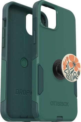 Bundle: OtterBox iPhone 15 Plus and iPhone 14 Plus Commuter Series Case - (BLACK) + PopSockets PopGrip - (BLACK), Slim & Tough, Pocket-Friendly, with Port Protection, PopGrip Included in Saudi Arabia