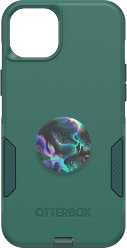 Bundle: OtterBox iPhone 15 Plus and iPhone 14 Plus Commuter Series Case - (BLACK) + PopSockets PopGrip - (BLACK), Slim & Tough, Pocket-Friendly, with Port Protection, PopGrip Included in Saudi Arabia