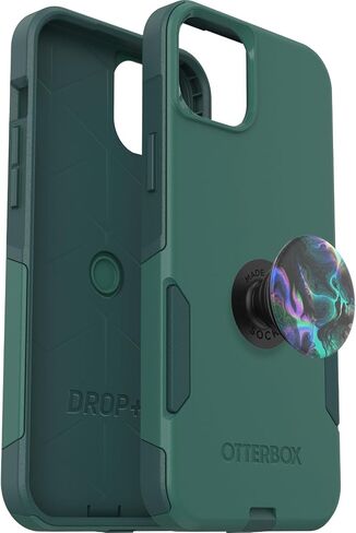 Bundle: OtterBox iPhone 15 Plus and iPhone 14 Plus Commuter Series Case - (BLACK) + PopSockets PopGrip - (BLACK), Slim & Tough, Pocket-Friendly, with Port Protection, PopGrip Included in Saudi Arabia