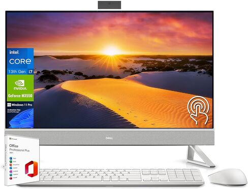 Dell Inspiron All in One 27" Touchscreen FHD Business AIO Desktop Computer,with Microsoft Office Lifetime License, Intel 10-Core i7-1355U, 64GB RAM, 2TB SSD, GeForce MX550 GDDR6, WiFi 6E, Win 11 Pro in Saudi Arabia
