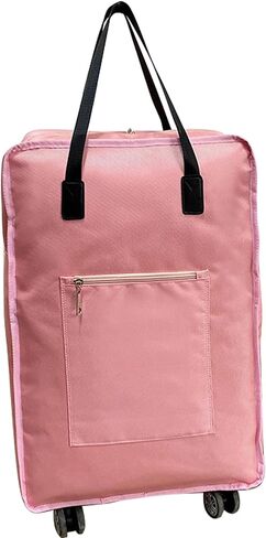 Expandable Foldable Duffel Bag with Wheels Rolling Duffle Bag Luggage Bag Carry on Bag Lightweight Suitcases,Black in Saudi Arabia
