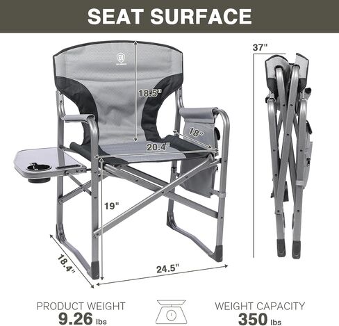EVER ADVANCED Lightweight Aluminum Director Camping Chair, 350 lb Capacity in Kuwait