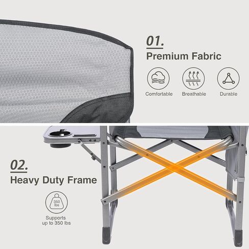 EVER ADVANCED Lightweight Aluminum Director Camping Chair, 350 lb Capacity in Kuwait
