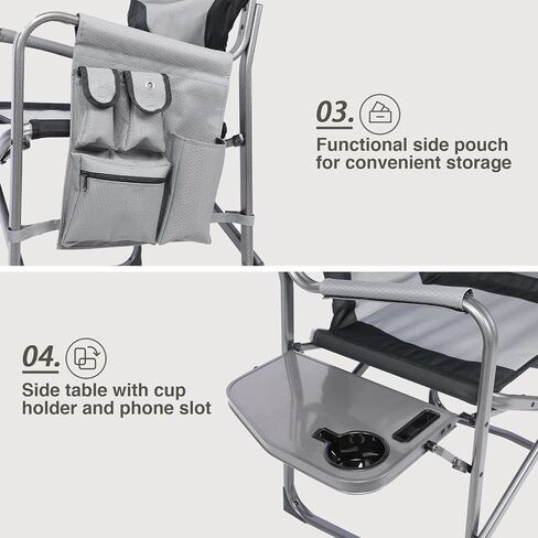 EVER ADVANCED Lightweight Aluminum Director Camping Chair, 350 lb Capacity in Kuwait