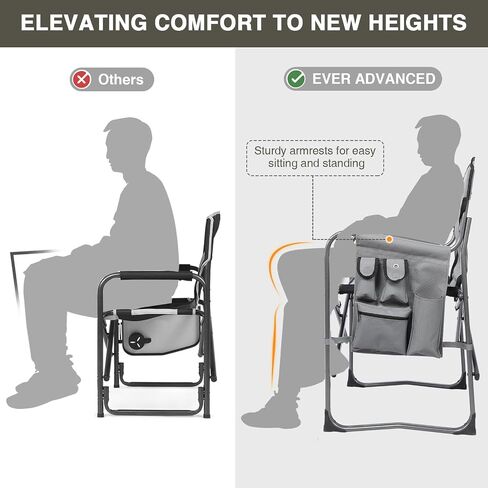EVER ADVANCED Lightweight Aluminum Director Camping Chair, 350 lb Capacity in Kuwait