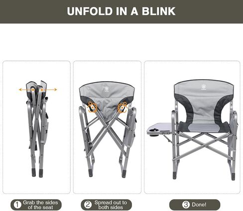 EVER ADVANCED Lightweight Aluminum Director Camping Chair, 350 lb Capacity in Kuwait