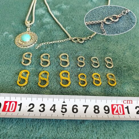 10Pcs Double Opening Shortener Clasp Necklace Clasp and Closures Stainless Steel S Lock Bracelet Connector Necklace Clip (Large, Silver) in Saudi Arabia