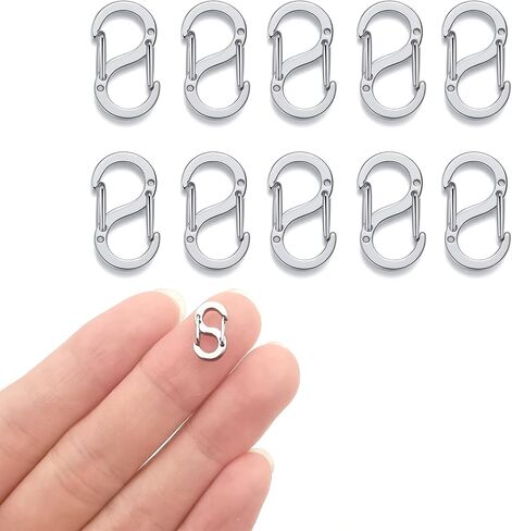 10Pcs Double Opening Shortener Clasp Necklace Clasp and Closures Stainless Steel S Lock Bracelet Connector Necklace Clip (Large, Silver) in Saudi Arabia