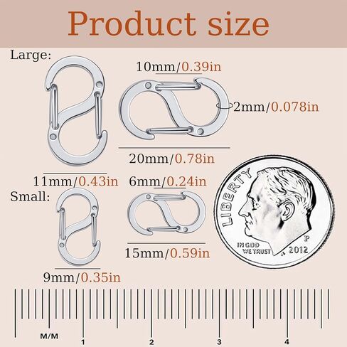 10Pcs Double Opening Shortener Clasp Necklace Clasp and Closures Stainless Steel S Lock Bracelet Connector Necklace Clip (Large, Silver) in Saudi Arabia