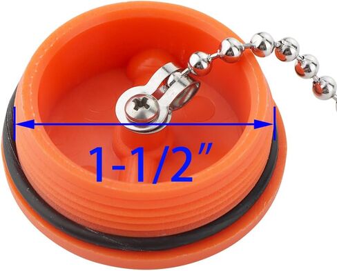 VTurboWay Deck Fill Cap for 1.5" Hose with Chain and Key, Marine Grade Nylon, Orange in Saudi Arabia