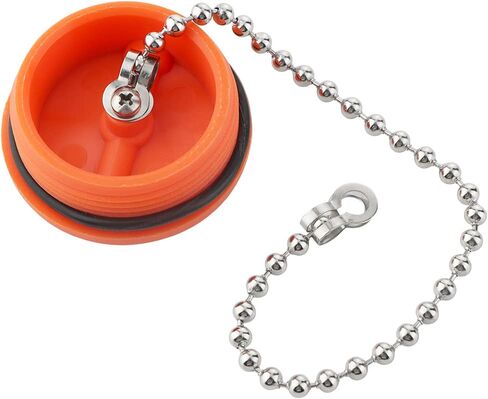 VTurboWay Deck Fill Cap for 1.5" Hose with Chain and Key, Marine Grade Nylon, Orange in Saudi Arabia